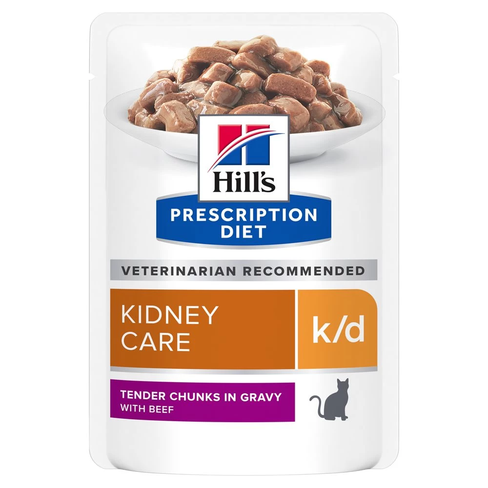 Hill's Prescription Diet K/D Sachets Pour Chat Au Boeuf - 12 X 85g 3 Hill's Prescription Diet K/D Sachets Pour Chat Au Boeuf - 12 X 85g