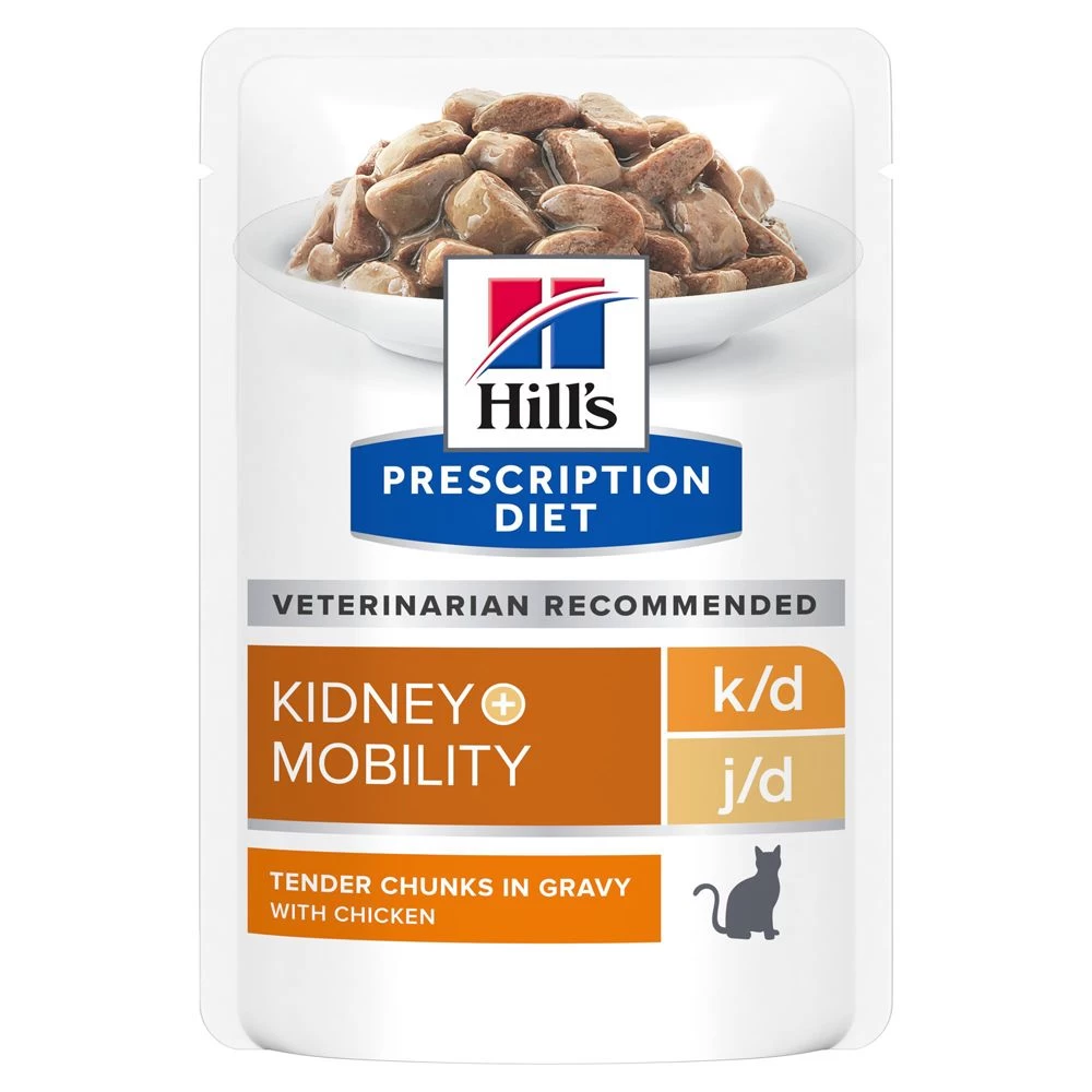 Hill's Prescription Diet K/D + Mobility Sachets Repas Pour Chat Au Poulet 12 X 85g 3 Hill's Prescription Diet K/D + Mobility Sachets Repas Pour Chat Au Poulet 12 X 85g