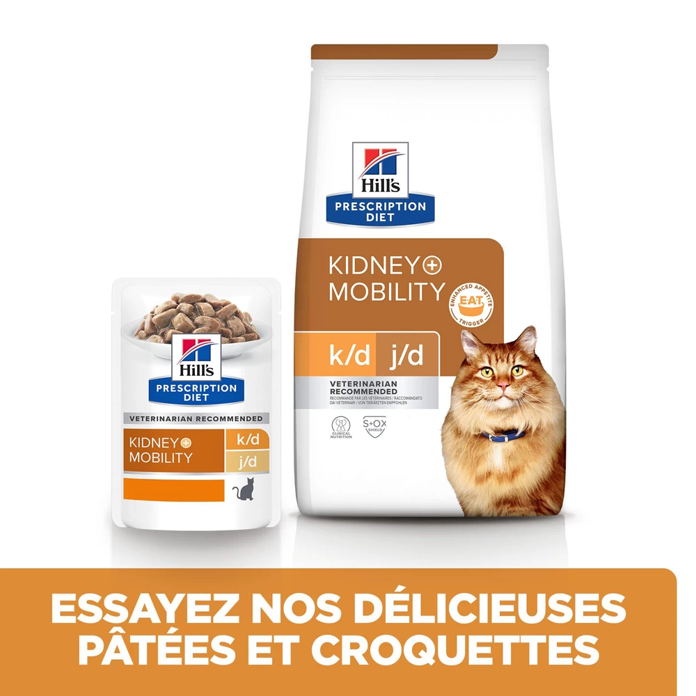 Hill's Prescription Diet K/D + Mobility Sachets Repas Pour Chat Au Poulet 12 X 85g 8 Hill's Prescription Diet K/D + Mobility Sachets Repas Pour Chat Au Poulet 12 X 85g – Image 6