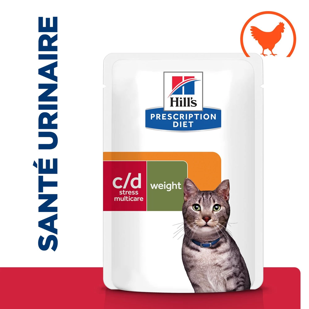 Hill's Prescription Diet C/D Urinary Stress + Metabolic Sachets Repas Pour Chat Au Poulet - 12 X 85g 4 Hill's Prescription Diet C/D Urinary Stress + Metabolic Sachets Repas Pour Chat Au Poulet - 12 X 85g – Image 2
