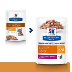 Hill's Prescription Diet Feline K/D Boeuf SACHETS 12 X 85 Grs -Hill's 52742274102 0 prescription diet chat k d sachet repas boeuf