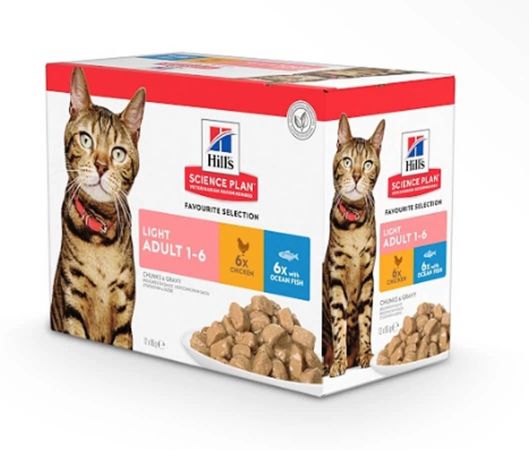 Hill's Science Plan Hill's Science Plan Feline Adult Light Pack Mixte Sachets 12 X 85 Grs 3 Hill's Science Plan Hill's Science Plan Feline Adult Light Pack Mixte Sachets 12 X 85 Grs