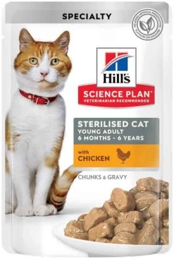 Hill's Science Plan Hill's Science Plan Chat Young Adult Sterilisé Poulet 12 X 85 G