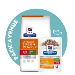 Pack'Avenue Hill's C/d Urinary Stress Multicare+Metabolic Pour Chat 8 Kg