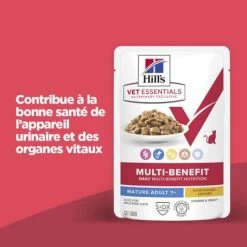Vet Essentials Chat Multi-Benefit Mature Adulte 7+ Poulet Sachet Repas -Hill's vet essentials chat multi benefit matur adulte 7 poulet sachet repas 1